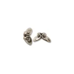 JewelrySupply Bead Cap - Scroll 11x6mm Pewter Antique Silver Plated (Package of 4)