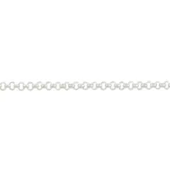 JewelrySupply Rolo Link Chain 2mm Silver Plated (Foot)