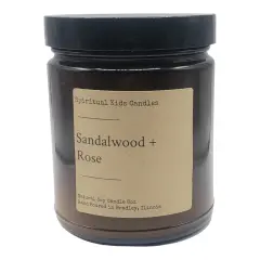 Sandalwood & Rose Soy Candle 8oz 35-40 Hours Hand Poured with All Natural Soy Wax and Fragrant/Essential Oils!