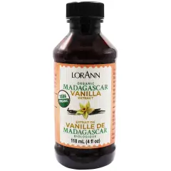 LorAnn Oils Organic Madagascar Vanilla Extract, 4 ounce