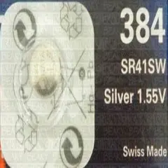 One (1) X Renata 384 Sr41Sw Silver Oxide Watch Battery 1.55V Blister Packed