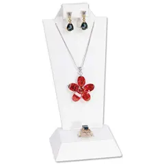 JewelrySupply Combo Jewelry Display (Earring, Necklace, Ring) White Leatherette