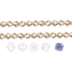 Preciosa Czech Crystal Beads Honey Faceted Bicone 4mm Package of 144