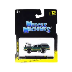 1970 Oldsmobile Vista Cruiser 442 Green Metallic With Gold Stripes 1/64 Diecast Model Car By Muscle Machines