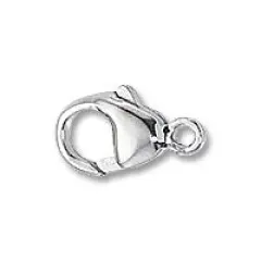 JewelrySupply Lobster Clasp w/Soldered Closed Ring 11.5x6mm Sterling Silver (1-Pc)