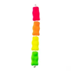 Czech Glass Neon Gummy Bear Bead 4pcs/Strand
