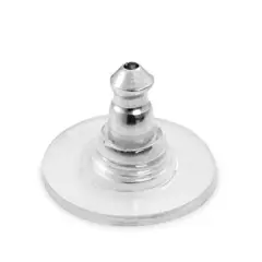 JewelrySupply Ear Back with 11mm Plastic Disc Surgical Stainless Steel (10-Pcs)