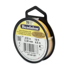 24k Gold Plated Beadalon Beading Wire .015" Thickness 19 Strand (15 Feet)