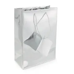 Gift Bag Medium Metallic Silver (Package of 20)