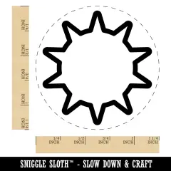 Sun Outline Rubber Stamp for Stamping Crafting Planners
