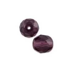 Czech Fire Polished Glass Round Beads 8mm Amethyst (Package of 25)