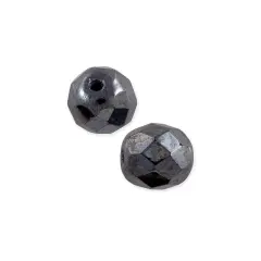 Czech Fire Polished Rounds 8mm Hematite (Package of 10)