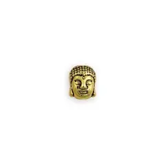 11x9 Gold Plated Pewter Buddha Head Bead