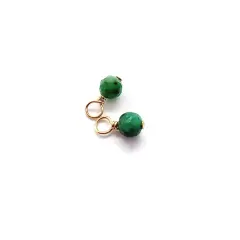 Tiny Emerald Charms with 14K Gold-Filled Wire, 2 pieces, Adorabilities