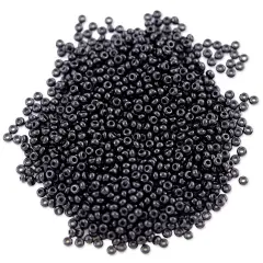 Czech Seed Bead 11/0 (2mm) Beads Opaque Black Beads