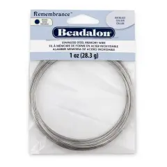 Round Large Necklace Memory Wire Bright Stainless Steel 1oz.