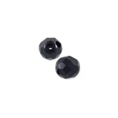 Czech Fire Polished Glass Round Beads 4mm Jet (Package of 50)