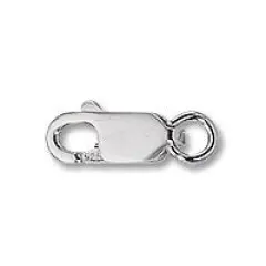 JewelrySupply Lobster Clasp 12x5mm w/Open Ring Sterling Silver (1-Pc)