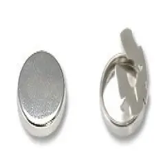 JewelrySupply Button Cover 18mm Silver Color (10-Pcs)