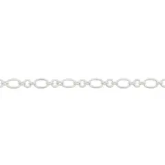 JewelrySupply 2.5mm Silver Plated Figaro Link Chain (Priced per Foot)