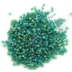 Miyuki Delica Seed Bead 11/0 Matte Transparent Dark Green AB