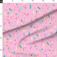Various Fabrics by the Yard or Fat Quarter Pink Sprinkles Party 80S Colorful Pastel Shapes Bubblegum Kids Girl Custom Printed Fabric by Spoonflower