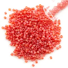 Miyuki Delica Seed Bead 11/0 Matte Transparent Cherry Red AB