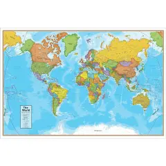 Blue Ocean World 24" x 36" Laminated Wall Map