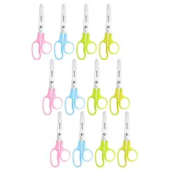 Value Kids Scissors, Blunt, 5", Assorted Colors, Pack of 12