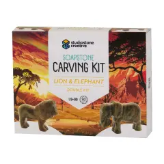 Mothers Day Gift - Lion & Elephant Double Carving Kit