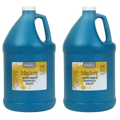 Little Masters&reg; Washable Tempera Paint, Turquoise, Gallon, Pack of 2