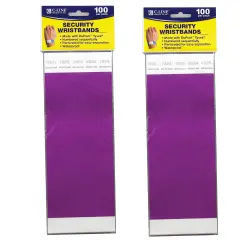 DuPont&trade; Tyvek&reg; Security Wristbands, Purple, 100 Per Pack, 2 Packs