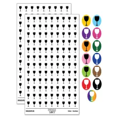 Wine Glass Solid 200+ 0.50" Round Stickers Red