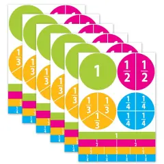 Math Die-Cut Magnets, Beginning Fractions, 20 Per Pack, 6 Packs