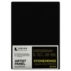 Stonehenge Aqua Coldpress Pre-Mounted Aluminum Panel 8"X10"-Black, For Wet Media