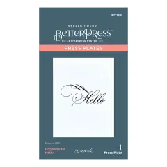 Spellbinders Press Plate By Paul Antonio-Copperplate Hello