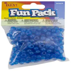 CousinDIY Fun Pack Acrylic Pony Beads 250/Pkg-Clear Blue