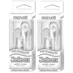 Jelleez&trade; Soft Earbuds with Mic, White, Pack of 2