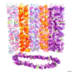 36" Luau Ruffle Petal Flower Multicolor Polyester Leis