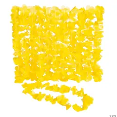 Flower Plastic Leis - 12 Pc. Yellow