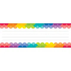 Rainbow Scallops Name Plates, 36 Per Pack, 6 Packs