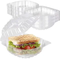 Clear Hinged Lid Plastic Food Container