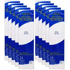 Deluxe Bleeding Art Tissue, White, 20" x 30", 24 Sheets Per Pack, 10 Packs