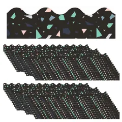 Simply Sassy Black Terrazzo Deco Trim&reg; Extra Wide Die Cut, 37 Feet Per Pack, 6 Packs