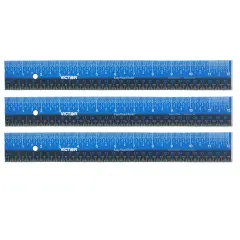 Easy Read&trade; Ruler, Stainless Steel, Blue/Black, 12", Pack of 3