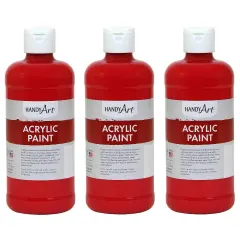 Acrylic Paint 16 oz, Brite Red, Pack of 3
