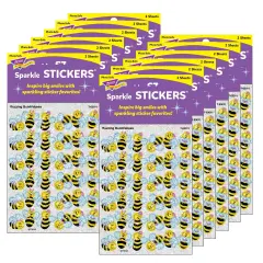 Buzzing Bumblebees Sparkle Stickers&reg;, 72 Per Pack, 12 Packs