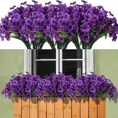 21 Bundles Outdoor Artificial Flowers Fake Silk Flowers Garden Porch Window Box Decoration