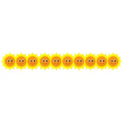 Happy Suns Die Cut Border, 36 Feet Per Pack, 6 Packs