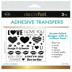 Deco Foil Adhesive Transfer Sheets 5.9" x 5.9"-Love & Kisses